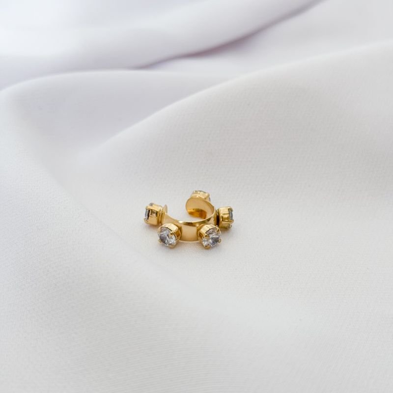 PIERCING COM 6 ZIRCONIAS EM OURO 18K