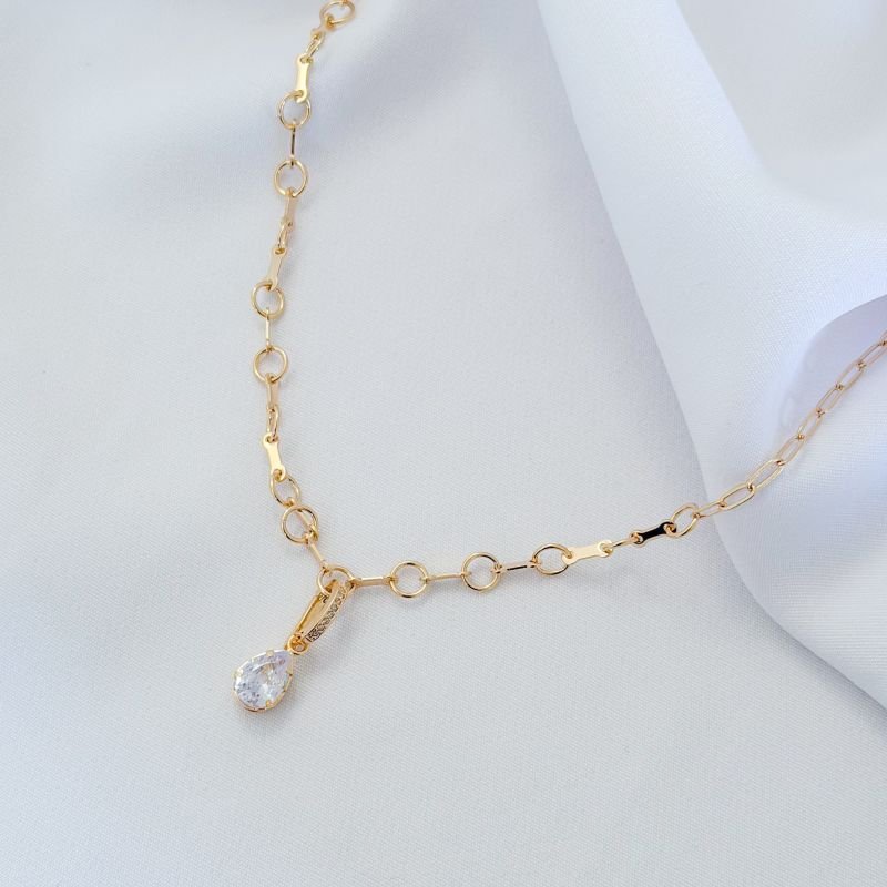 PINGENTE GOTA 7X10 EM OURO 18K