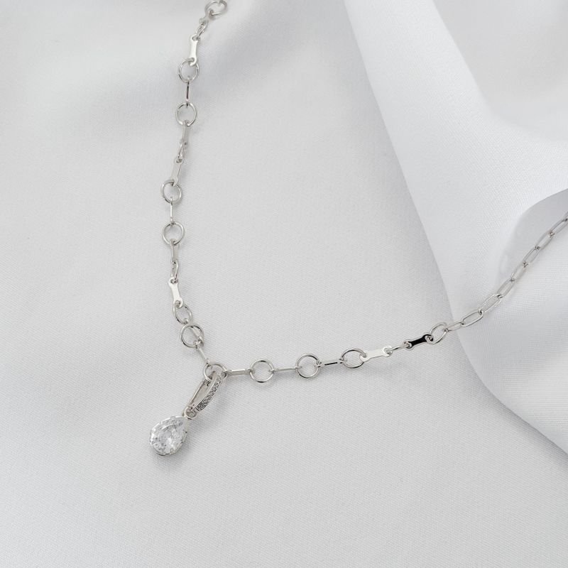 PINGENTE GOTA 7X10 EM RÓDIO BRANCO
