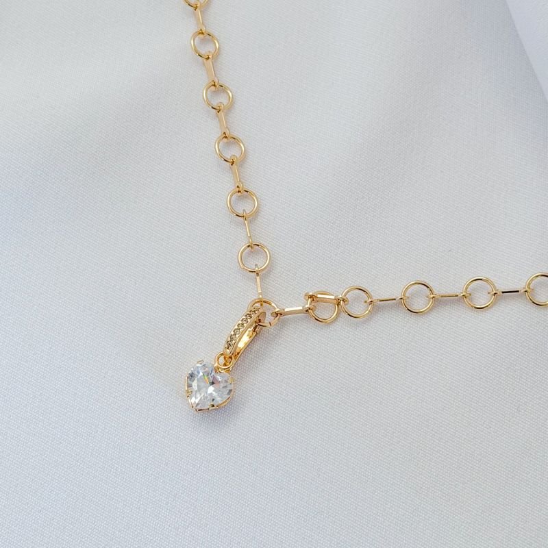 PINGENTE ZIRCONIA CORAÇÃO 8MM EM OURO 18K