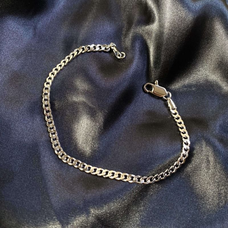 PULSEIRA GRUMET CURTA 22CM EM RÓDIO BRANCO