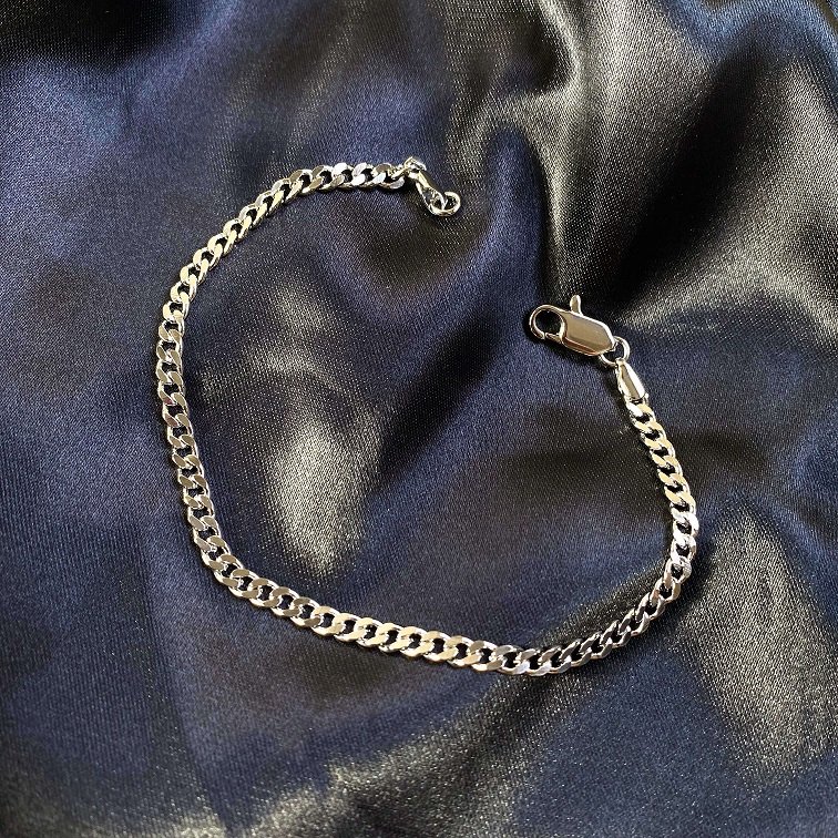 PULSEIRA GRUMET CURTA 22CM EM RÓDIO BRANCO