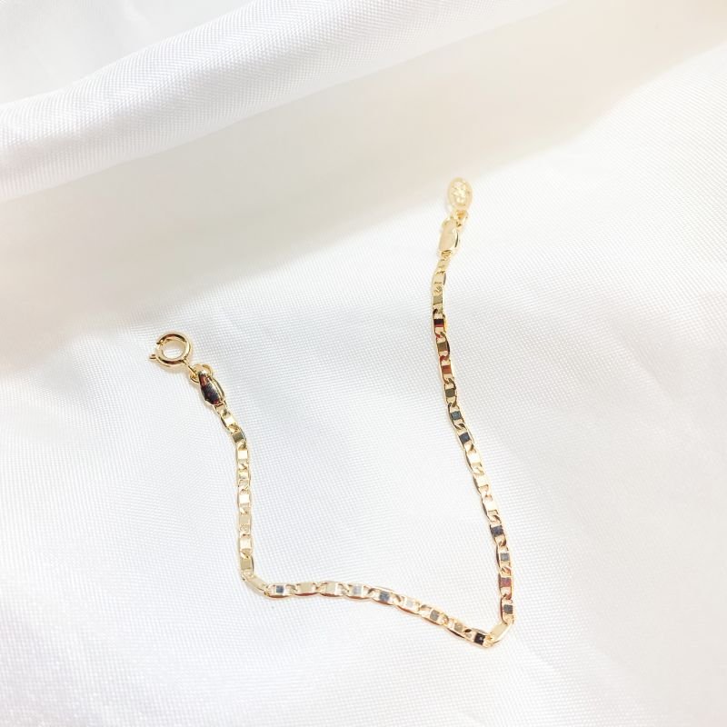 PULSEIRA INFANTIL CORRENTE GUCCI FINA 14CM EM OURO 18K