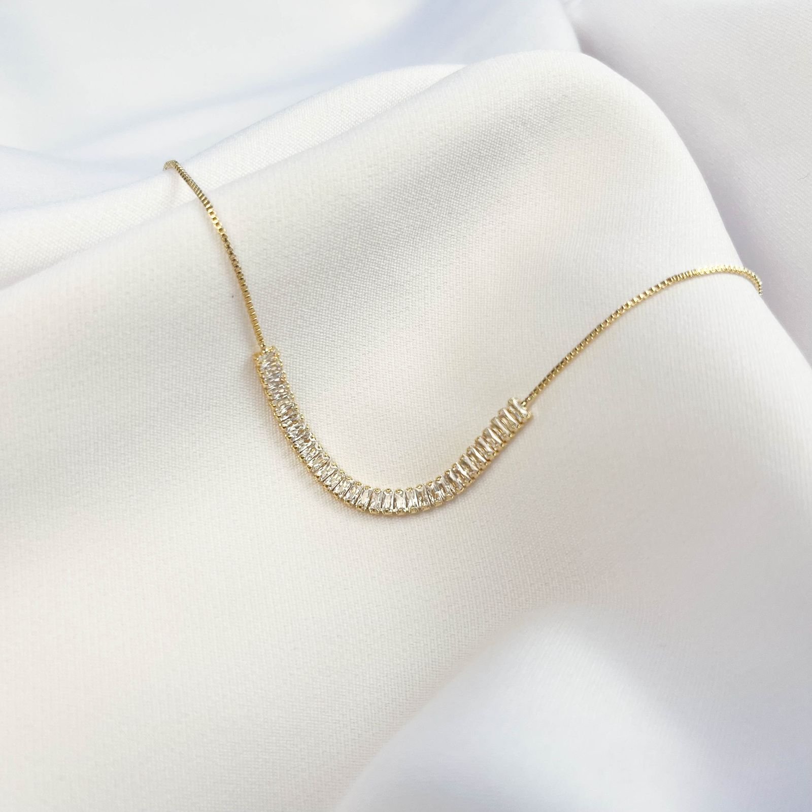 PULSEIRA RIVIERA BAGUETES EM OURO 18K