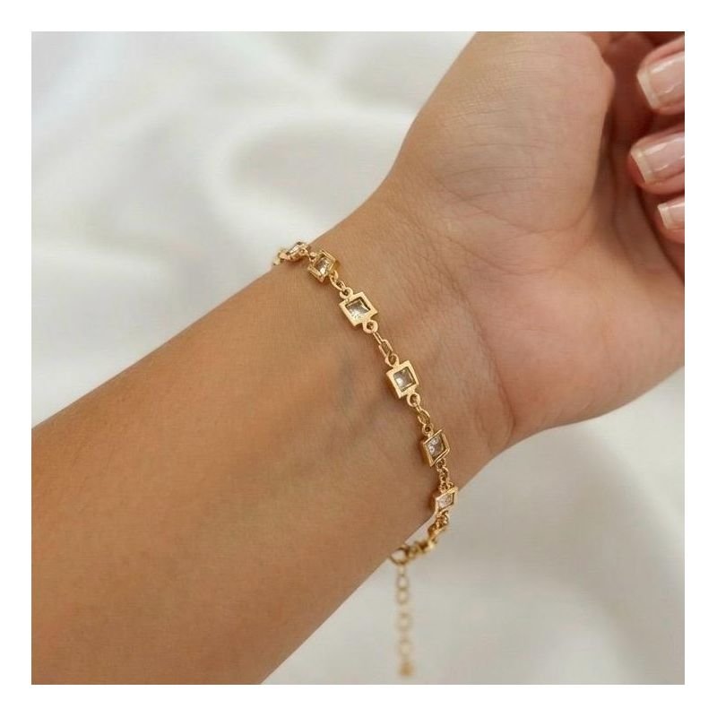 PULSEIRA C/ PEDRAS CARRES EM OURO 18K