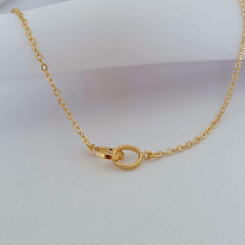 PULSEIRA COM ELO DUPLO 16CM+ 3CM EM OURO 18K