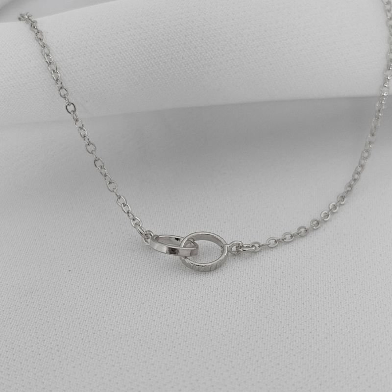 PULSEIRA COM ELO DUPLO 16CM+ 3CM EM RÓDIO BRANCO