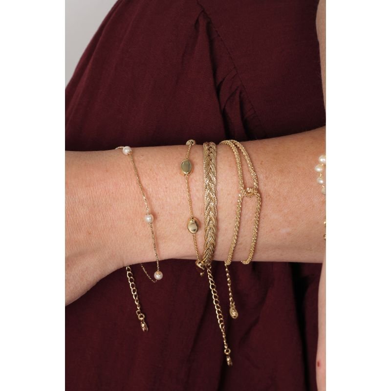 PULSEIRA CORDAO TRANCADO EM OURO 18K
