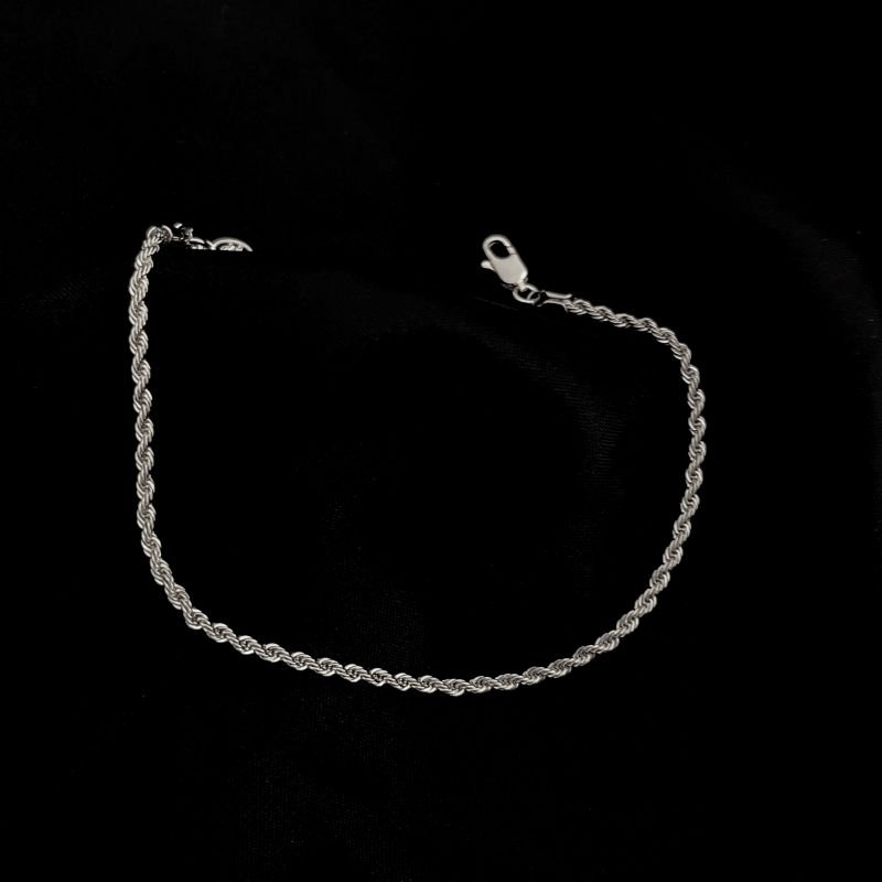PULSEIRA CORRENTE CORDÃO BAIANO 2,5MM EM RÓDIO BRANCO