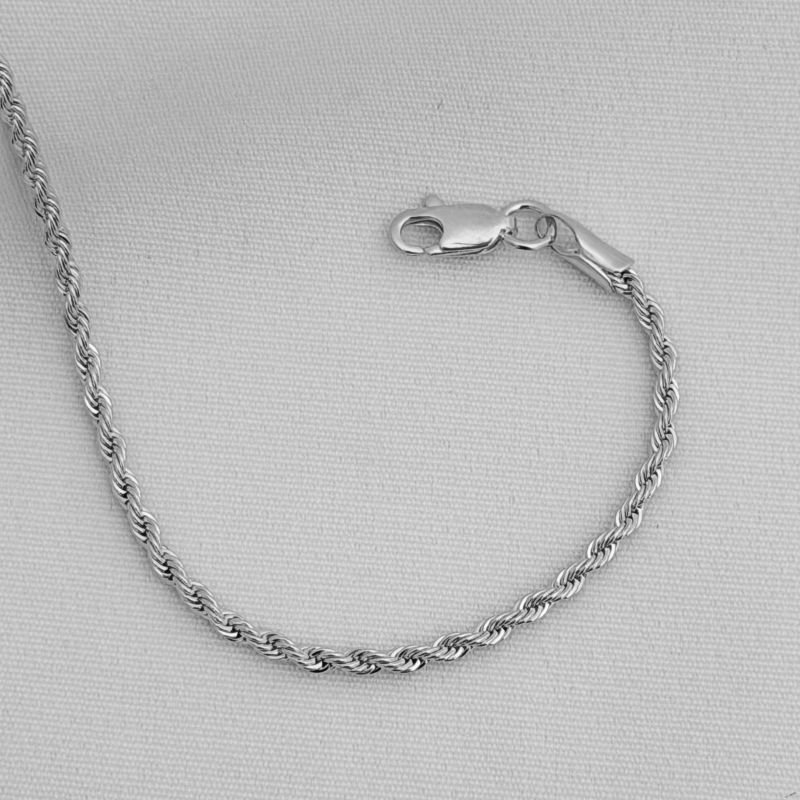 PULSEIRA CORRENTE CORDÃO BAIANO 2,5MM EM RÓDIO BRANCO
