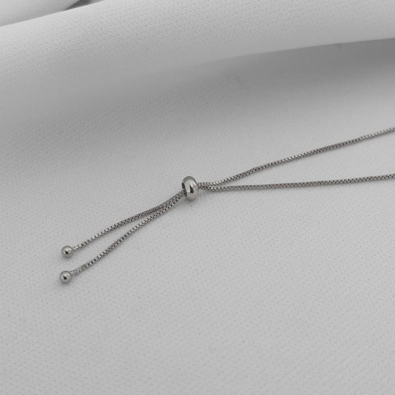 PULSEIRA FECHO SILICONE COM RETANGULOS DIAMANTADO E ZIRCONIA EM RÓDIO BRANCO