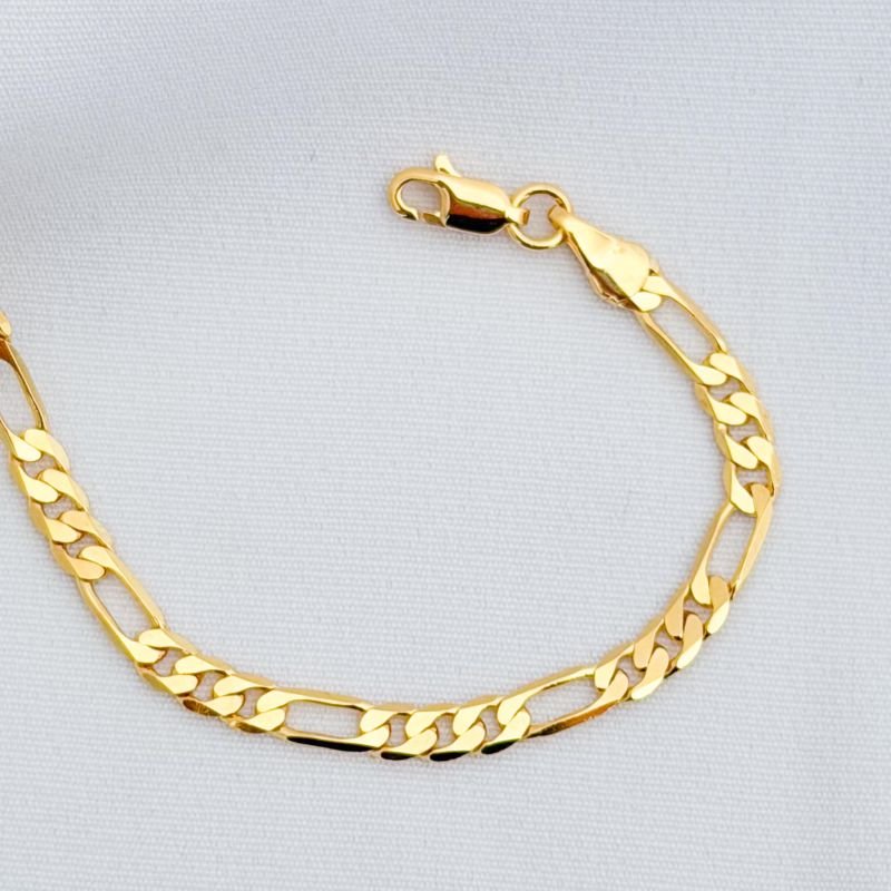 PULSEIRA GROUMET ALTERNADO 20CM EM OURO 18K