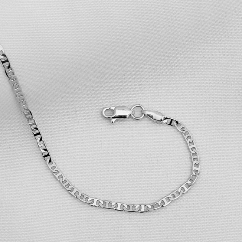 PULSEIRA GUCCI COM CRUZ 20CM EM RÓDIO BRANCO