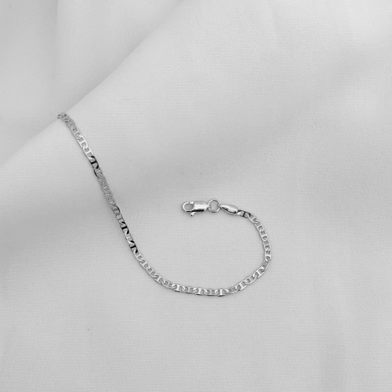 PULSEIRA GUCCI COM CRUZ 20CM EM RÓDIO BRANCO