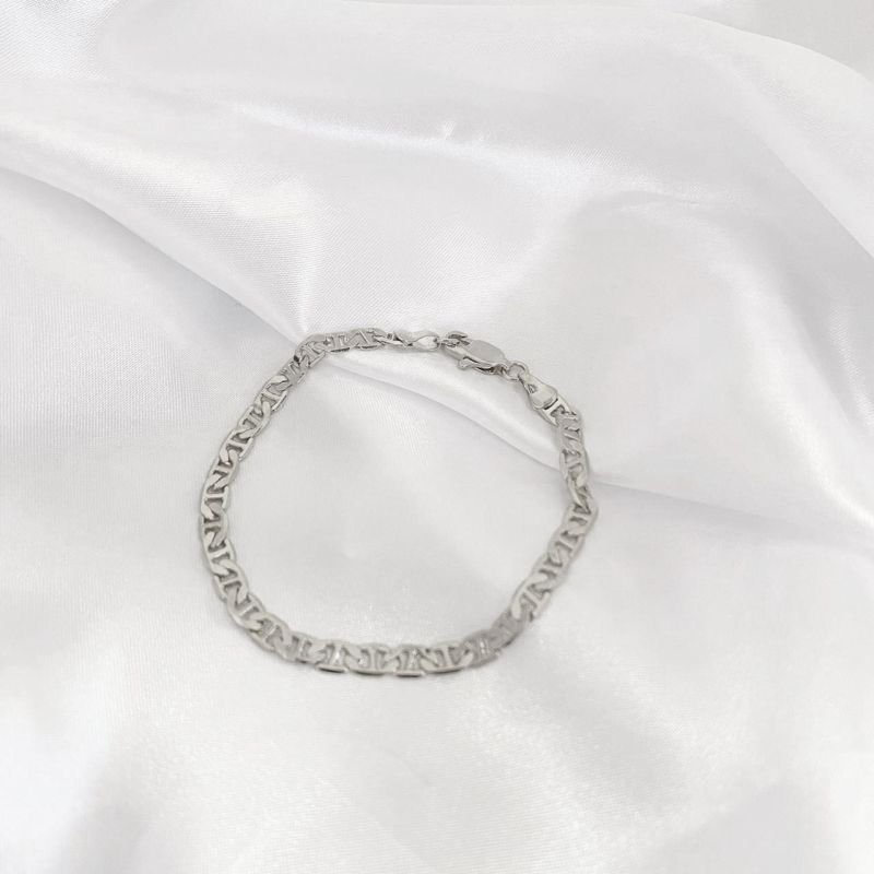 PULSEIRA MASCULINA LATA GUCCI COM 20 CM EM RÓDIO BRANCO