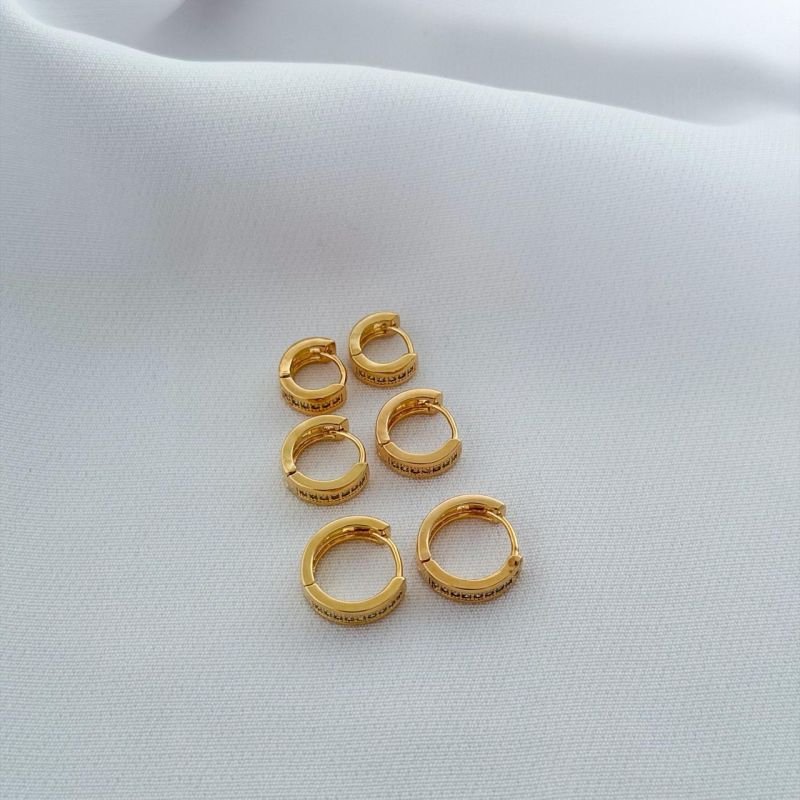 TRIO ARTICULADO 1 FILEIRA DETALHE EM ESTRELA EM OURO 18K