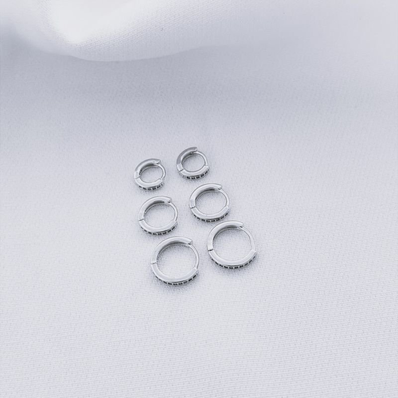 TRIO ARTICULADO FINO COM FILEIRA DE ZIRCONIA EM RÓDIO BRANCO