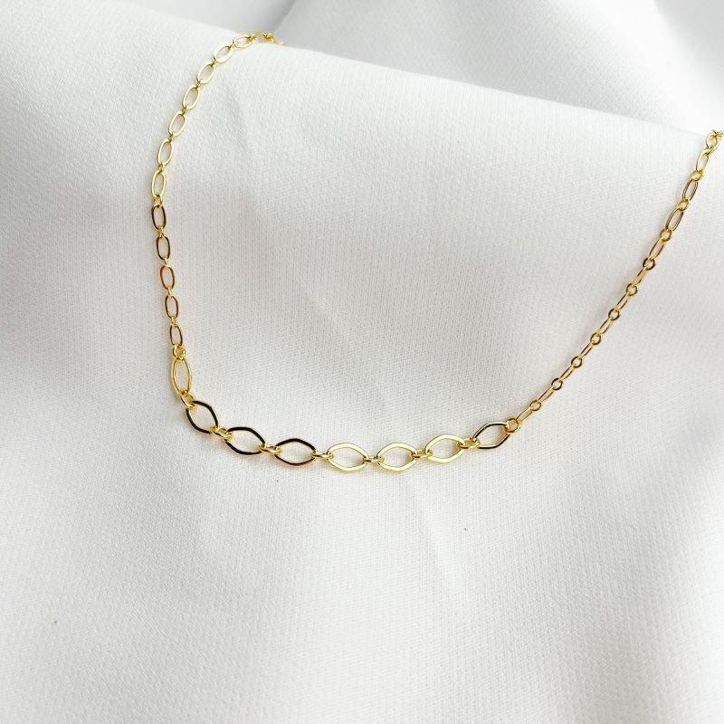 TORNOZELEIRA ELOS SEXTAVADOS EM OURO 18K
